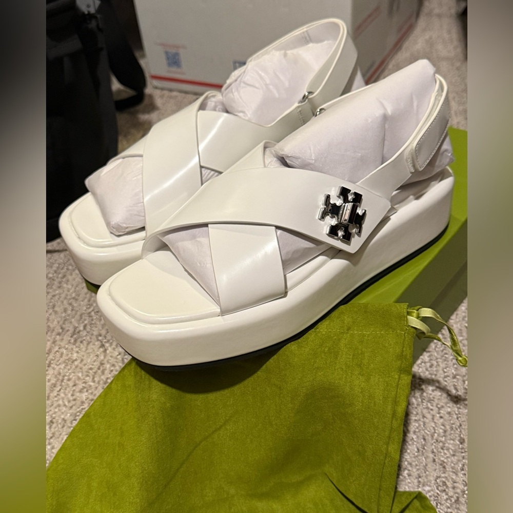 Tory Burch T lock Platfrom sandals 40mm leather